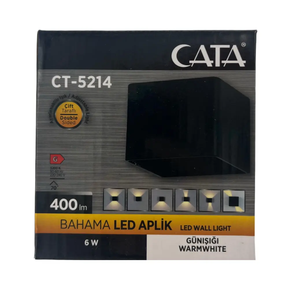 Cata 6W Bahama Led Bahçe Aplik Günışığı (3200K) CT-5214G - 5