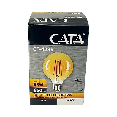 Cata 9W G95 Rustik Led Ampul 2700K (Amber) CT-4286 - 3