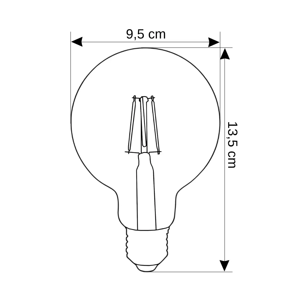 Cata 9W G95 Rustik Led Ampul 2700K (Amber) CT-4286 - 2