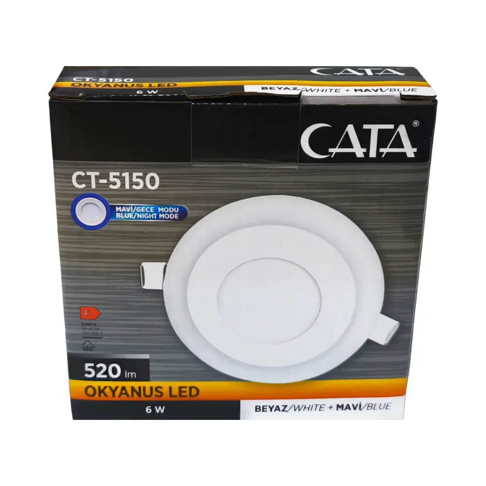 Cata Okyanus 6W Çift Renkli Sıvaaltı Panel Led (Beyaz-Mavi) CT-5150B - 4