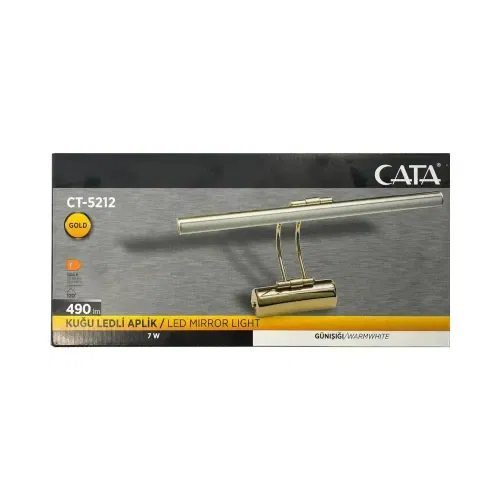 Cata 7W Ledli Gold Kasa Flüt Aplik 3000K (Günışığı) CT-5212GG - 4
