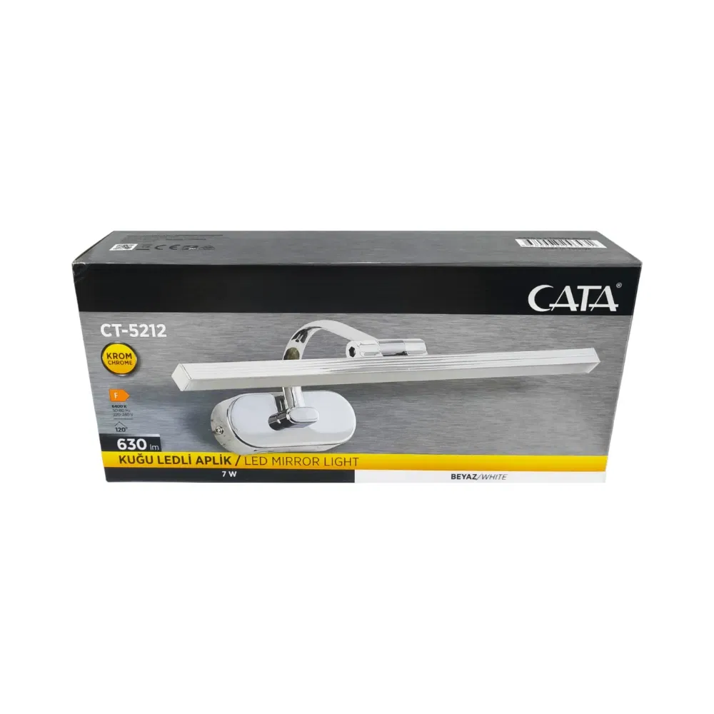 Cata 7W Ledli Krom Kasa Flüt Aplik 6500K (Beyaz) CT-5212B - 3
