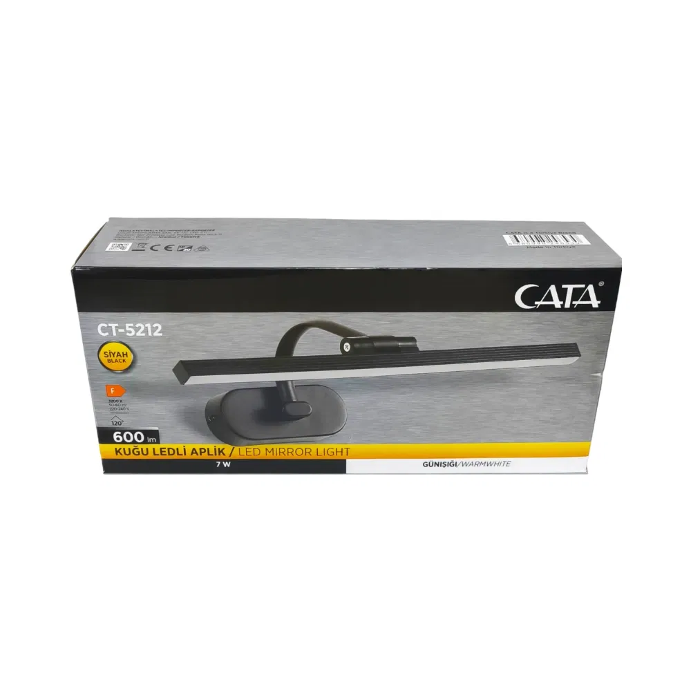 Cata 7W Ledli Siyah Kasa Flüt Aplik 3000K (Günışığı) CT-5212SG - 4