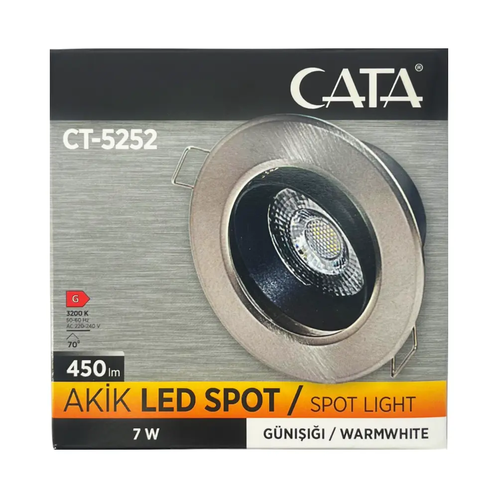 Cata 7W Satin Kasa Cob Led Armatür 3200K (Günışığı) CT-5252G - 4