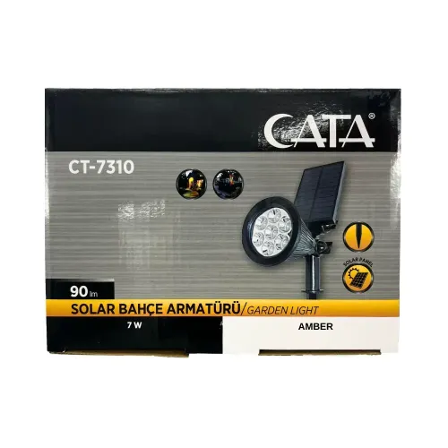 Cata 7W Solar Kazıklı Çim Armatürü (Amber) CT-7310A - 5