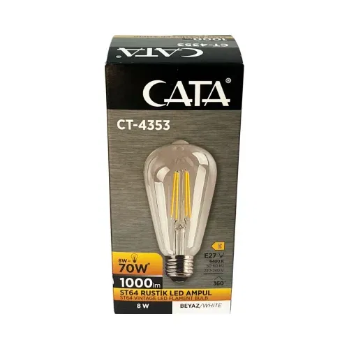 Cata 8W Dekoratif Edison Rustik Led Ampul Beyaz CT-4353B - 3