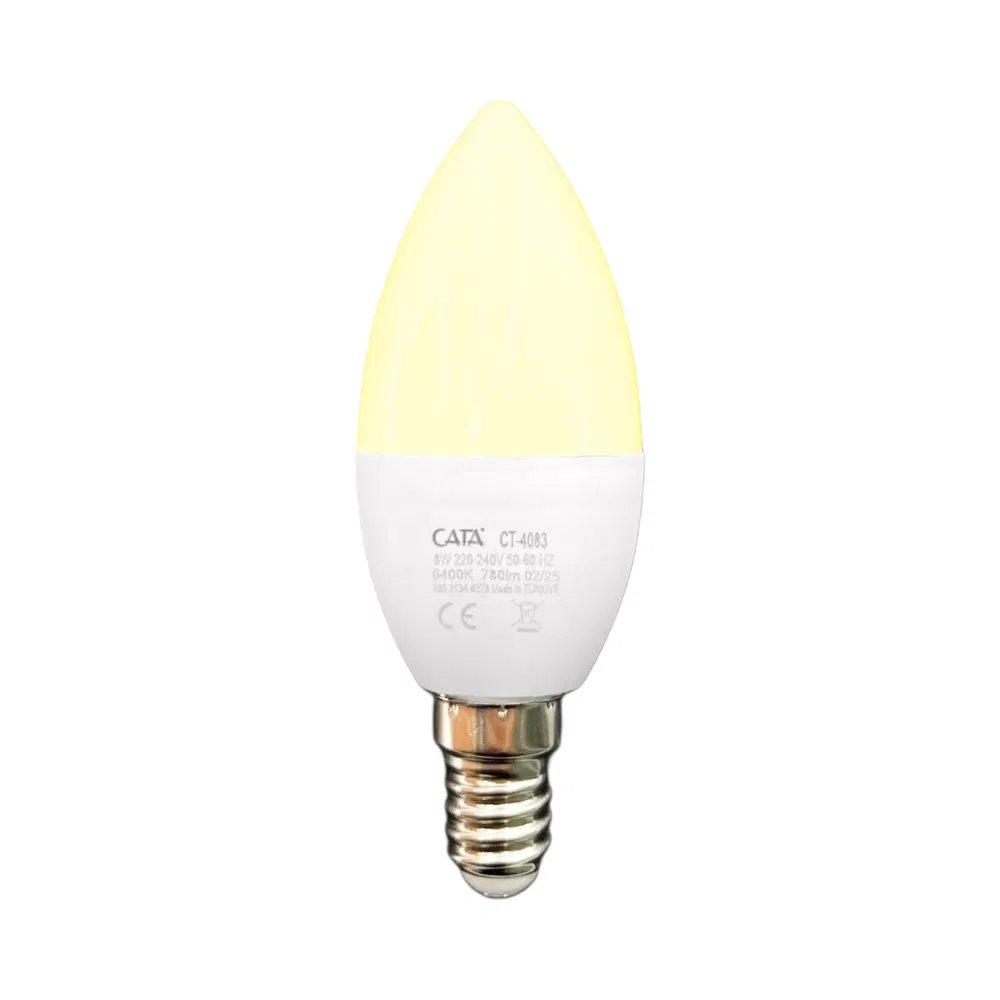 Cata 8W Led Buji Ampul E14 Duy 3000K (Günışığı) CT-4083G - 1