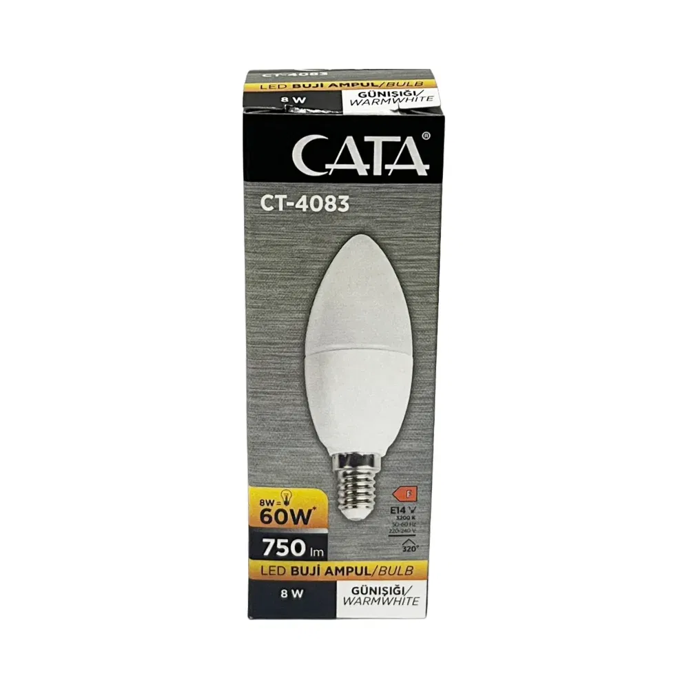 Cata 8W Led Buji Ampul E14 Duy 3000K (Günışığı) CT-4083G - 4