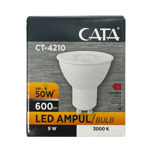 Cata 9W Dimlenebilir Led Çanak Ampul GU10 Duy 3000K (Günışığı) CT-4210G - 3