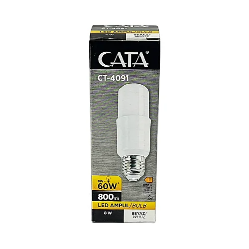 Cata 8W Pil Led Ampul E-27 Duy (6400K) Beyaz CT-4091B - 3
