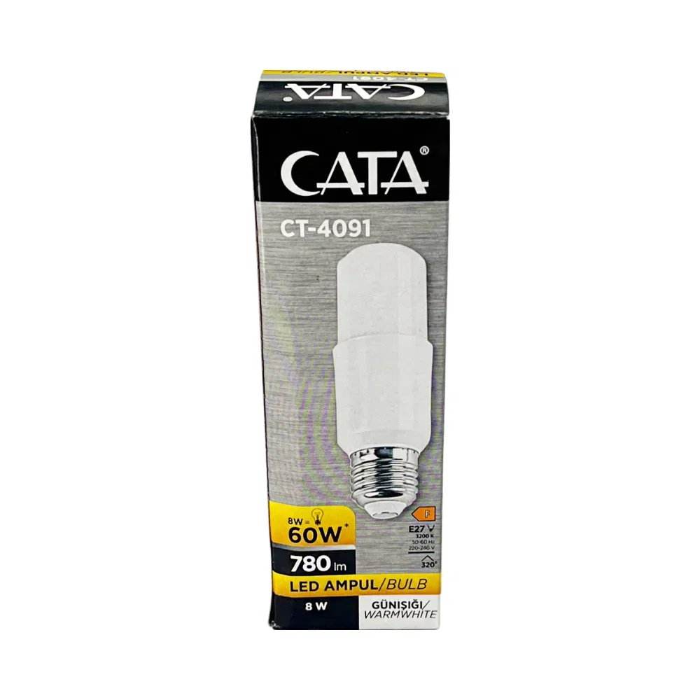 Cata 8W Pil Led Ampul E-27 Duy (3200K) Günışığı CT-4091G - 4