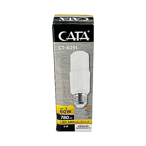 Cata 8W Pil Led Ampul E-27 Duy (3200K) Günışığı CT-4091G - 4