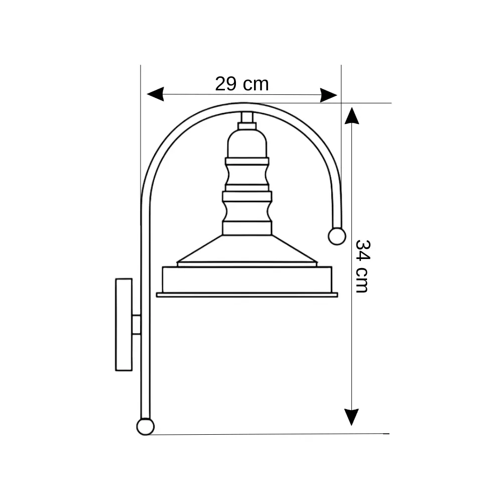 Cata Dekoratif Aplik 29cm (Siyah) CT-8160 - 3