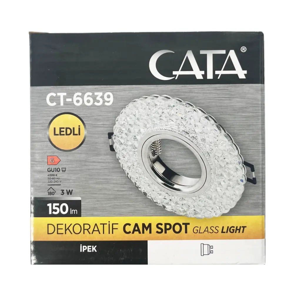 Cata İpek Kristal Cam Spot Boş Kasa CT-6639 - 4