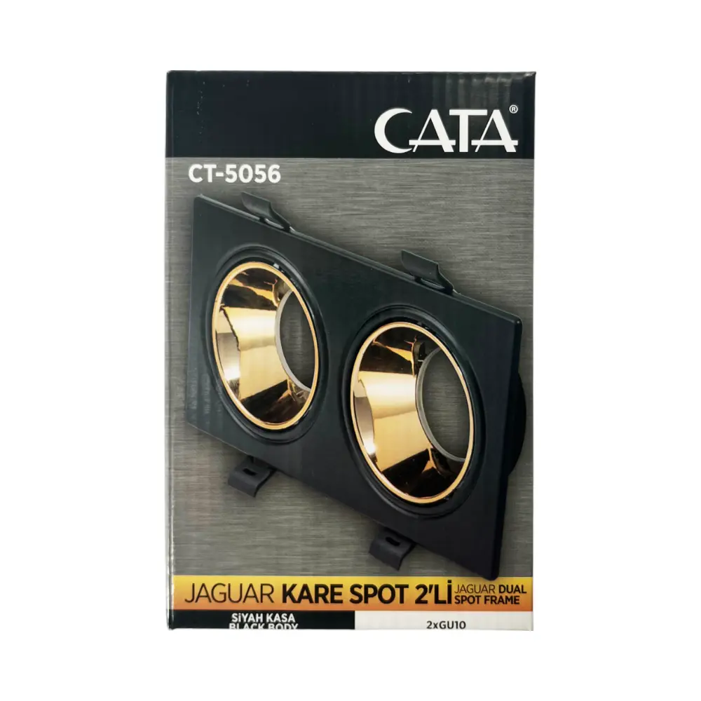 Cata Jaguar 2'li Kare Spot Siyah Kasa Bakır CT-5056 - 4