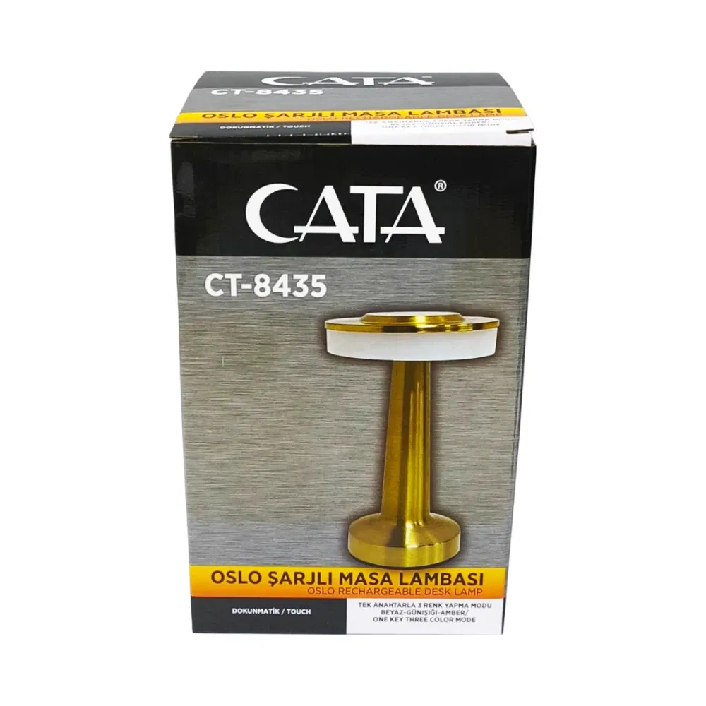 Cata Oslo Şajlı Gold Masa Lambası 3 Renkli CT-8435 - 4