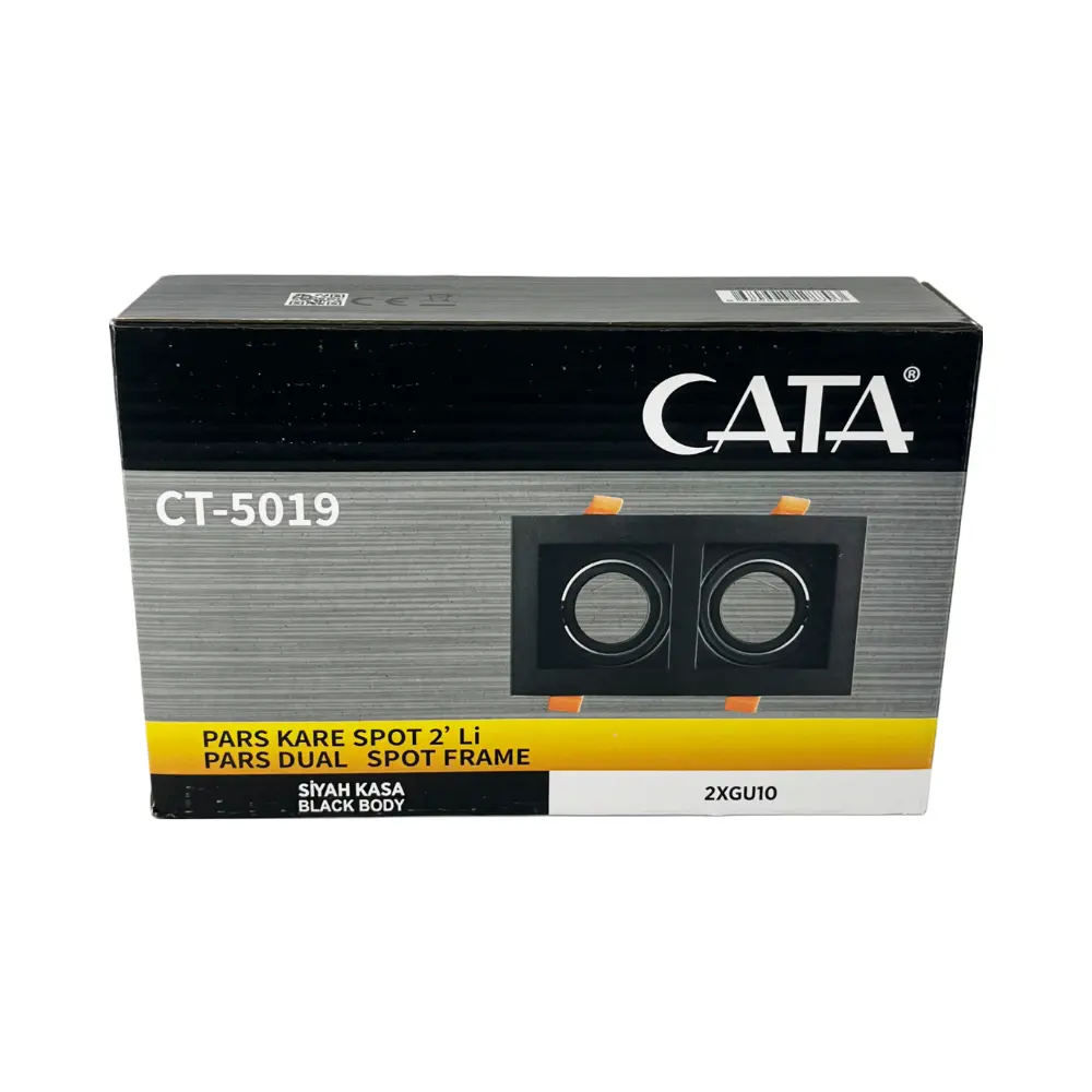 Cata Pars 2'li Kare Spot Siyah Kasa CT-5019 - 4