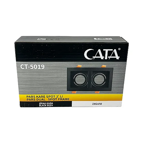 Cata Pars 2'li Kare Spot Siyah Kasa CT-5019 - 4