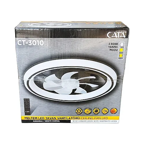 Cata Renkli Meltem Pervaneli Tavan Armatürü CT-3010 - 3