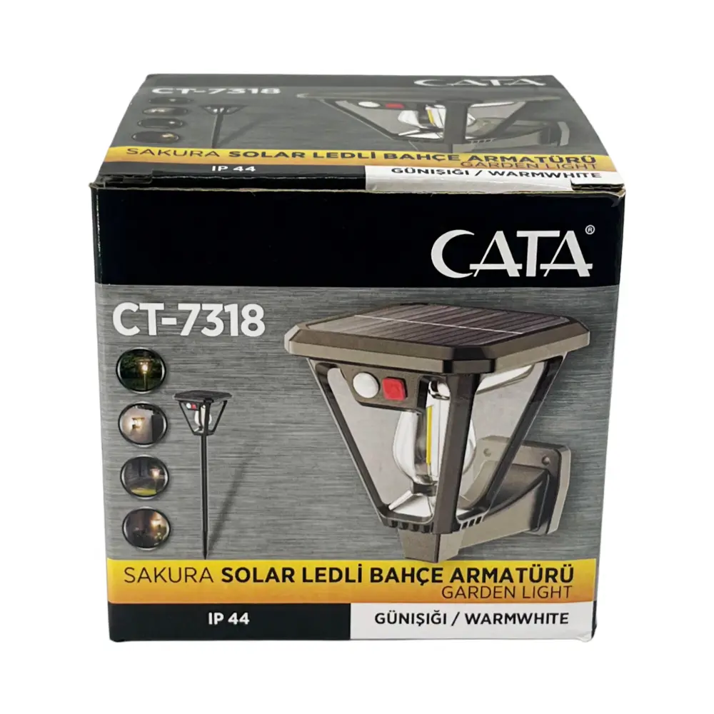 Cata Sakura 25W Solar Aplik/Çim Armatür (Amber) CT-7318 - 4