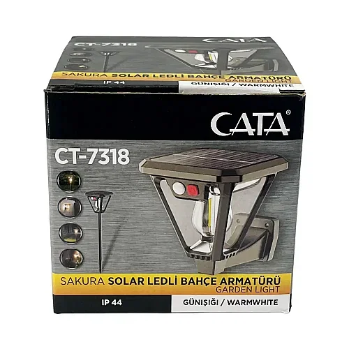 Cata Sakura 25W Solar Aplik/Çim Armatür (Amber) CT-7318 - 4