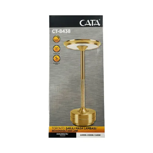 Cata Toronto Gold Şajlı Masa Lambası 3 Renkli CT-8438 - 4