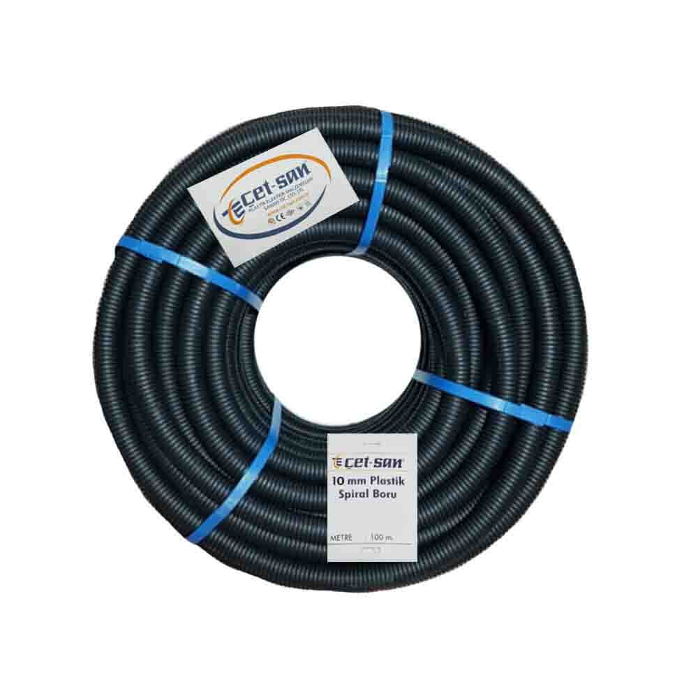 Çetsan 10'luk Siyah Plastik Spral Boru PS.15109-100m - 1