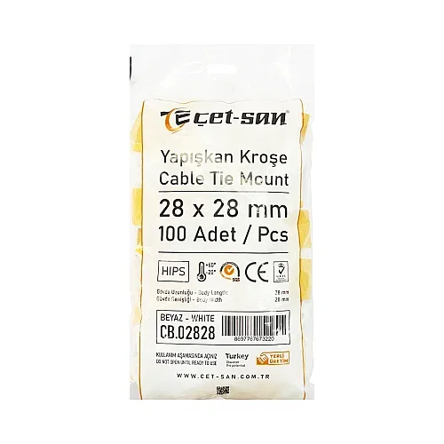 Çetsan 28x28mm Yapışkan Kroşe-100Ad. - Çet-San