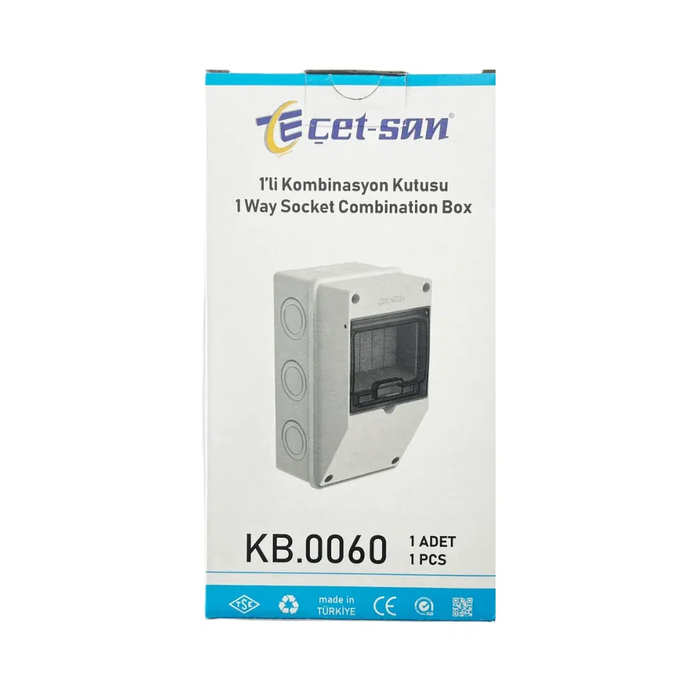Çetsan Delikli 1'li Kombinasyon Kutusu Boş IP54 215x115x115mm KB.0060-1 - 5