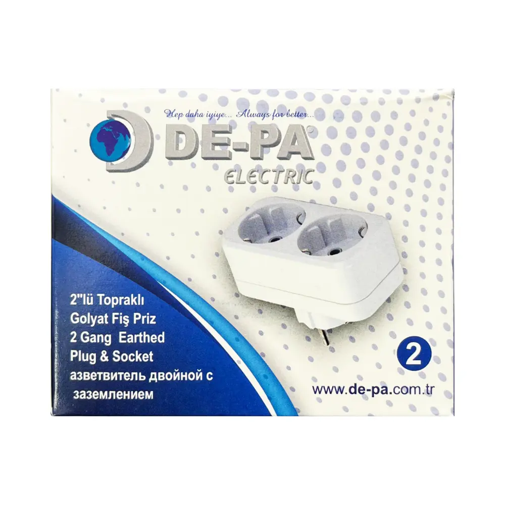 Depa 2'li Golyat (Priz Çoklayıcı) Beyaz - 3