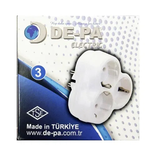 Depa 3'lü Golyat (Priz Çoklayıcı) Beyaz - 3