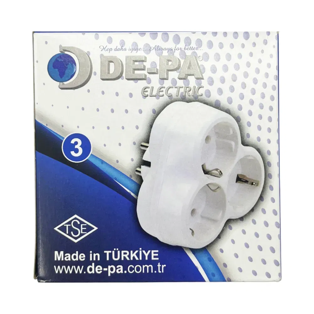 Depa 3'lü Papatya Golyat (Priz Çoklayıcı) Siyah-10009SYH - 3