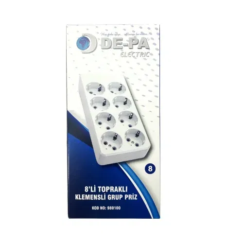 Depa 8'li Topraklı Grup Priz (Klemensli)-980100 - 3