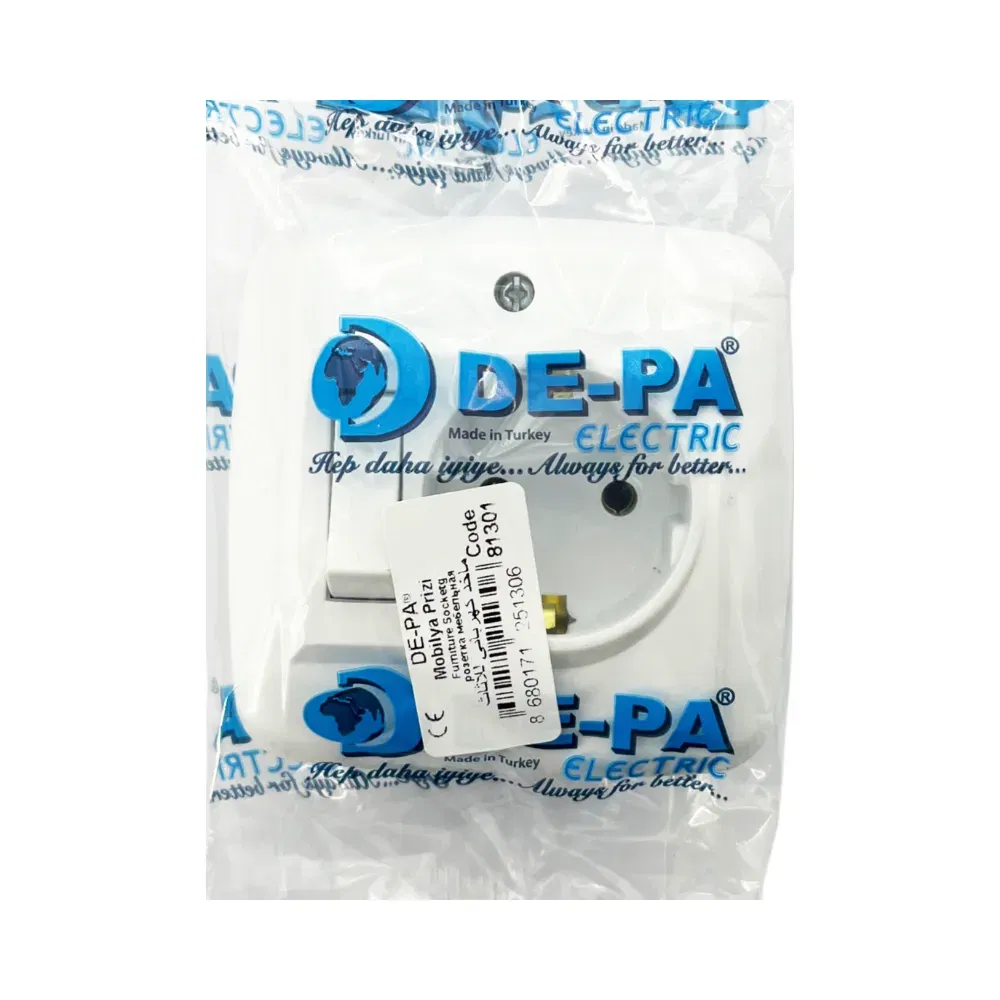 Depa Anahtarlı Mobilya Topraklı Prizi-81301 - 3