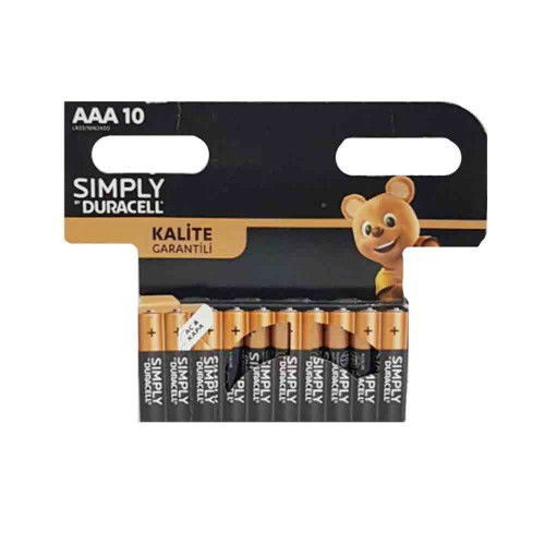 Duracell 1,5V AAA İnce Pil Alkalin (10'lu Paket) - Duracell