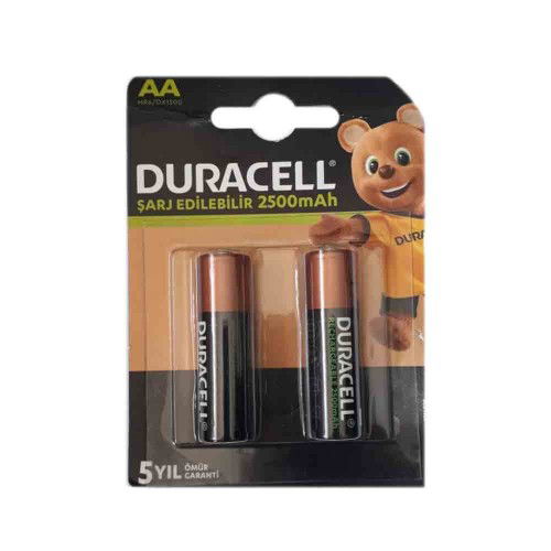 Duracell 2500 mAh Şarjlı AA Kalem Pil (2'li Paket) - Duracell