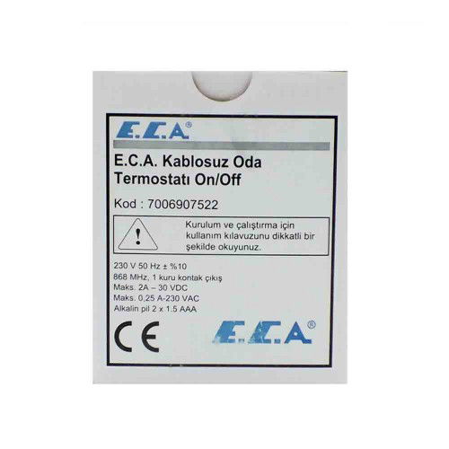 Eca RF176 Kablosuz Digital Oda Termostatı 7006907522 - 2