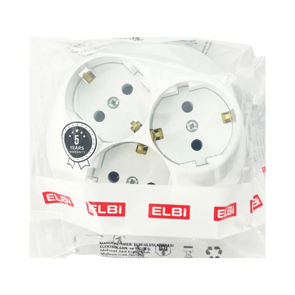 Elbi Sıvaaltı 3'lü Topraklı Priz - 3