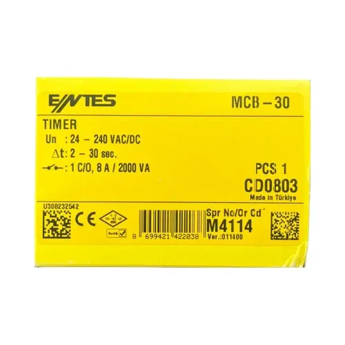 Entes Zaman Rölesi MCB-30 12-240V Ac/Dc 2-30 Sn. - 4