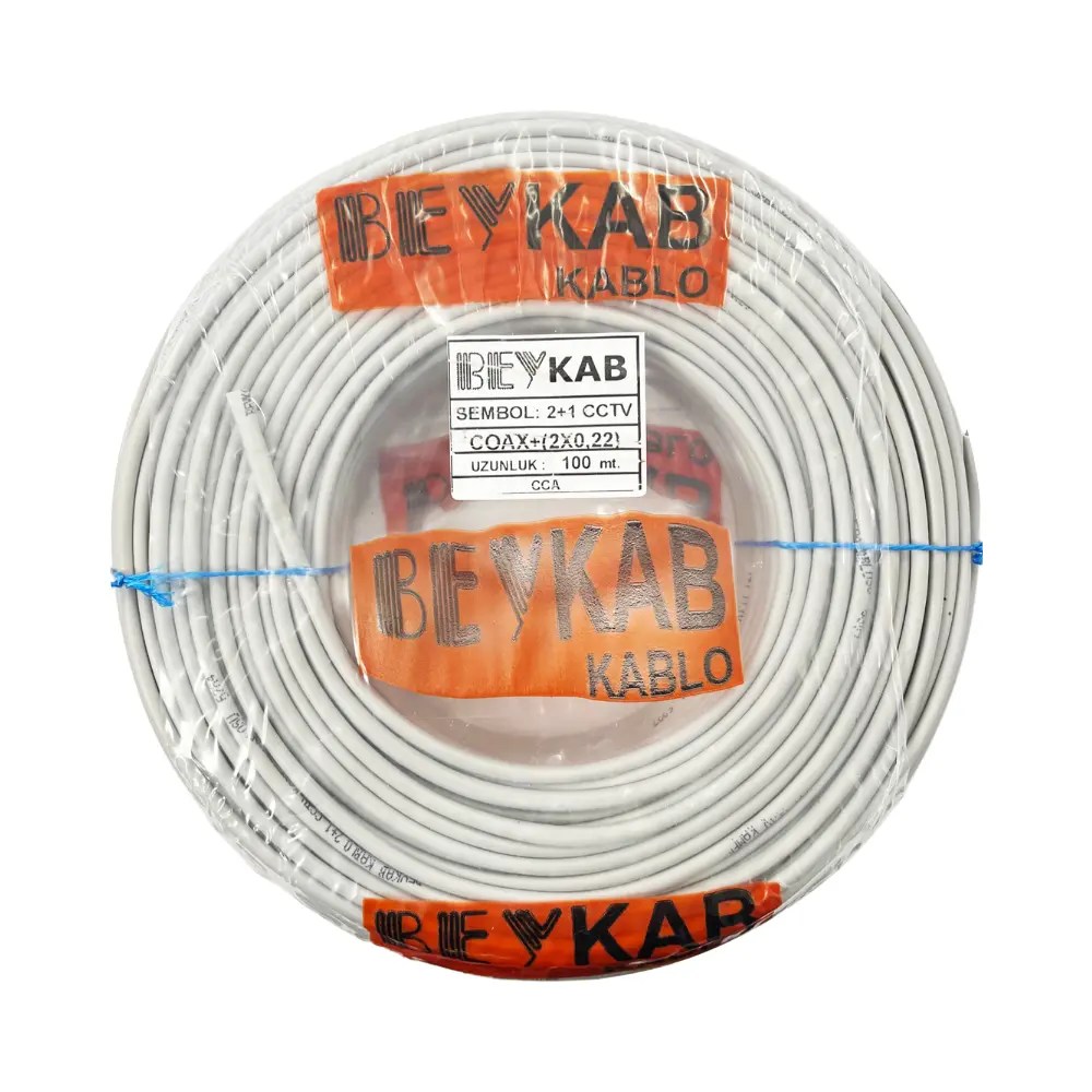 Beykab 2X0,22mm+1 Cctv Kamera Kablosu Cca-100m - 1
