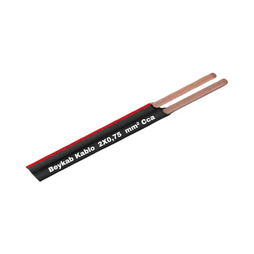 Beykab 2x0,75 mm Kordon Hoparlör Kablosu Cca-1m (Siyah) - Beykab