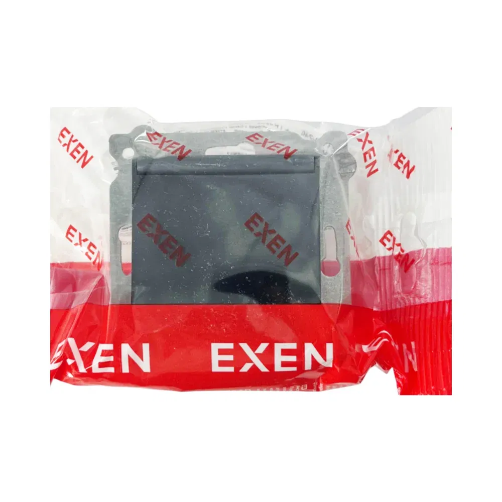 Exen Karel-Odak Kapaklı Ç.K.Topraklı Priz Mekanizma Füme (Çerçeve Hariç) - 4