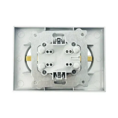 Exen Karell 2'li Topraklı Priz Mekanizma Gümüş (Çerçeve Dahil) - 2