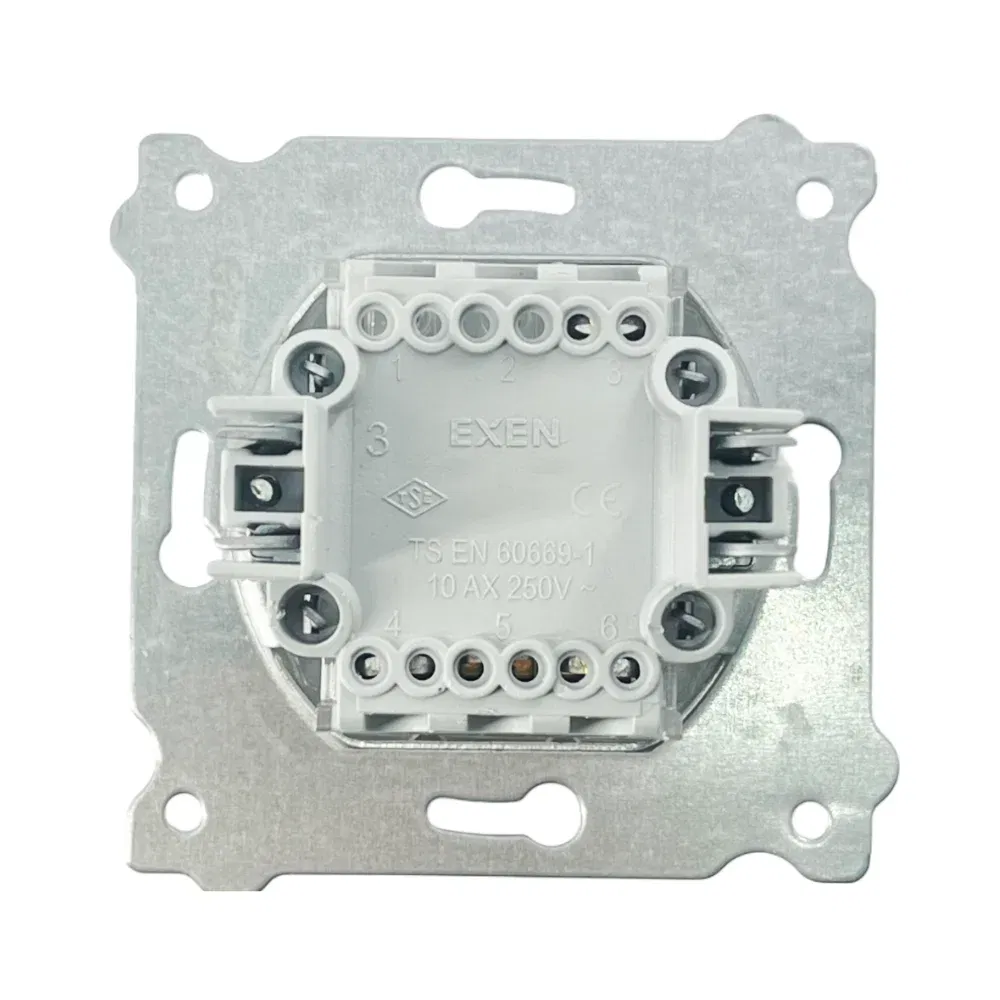 Exen Karell 3'lü Anahtar Mekanizma Gümüş (Çerçeve Hariç) - 2