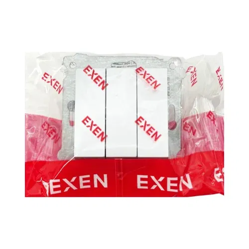 Exen Karell 3'lü Anahtar Mekanizma Gümüş (Çerçeve Hariç) - 3