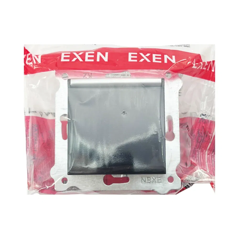 Exen Karell Kapaklı Ç.K.Topraklı Priz Mekanizma Gümüş (Çerçeve Hariç) - 4