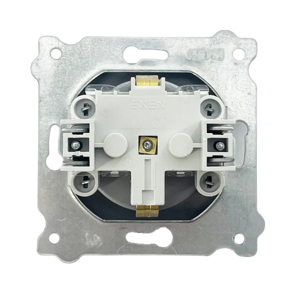 Exen Karell Topraklı Priz Mekanizma Gümüş (Çerçeve Hariç) - 2
