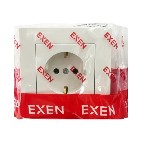 Exen Monoblok Topraklı Priz Beyaz (Çerçeve Dahil) - 3