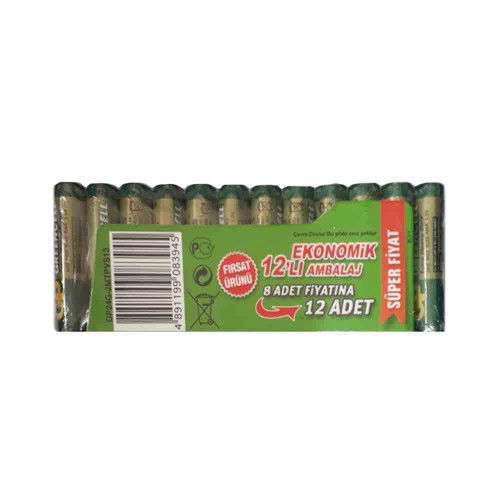 Gp Greencell 1,5V AAA İnce Pil Zn-C (12'li Paket) - Gp