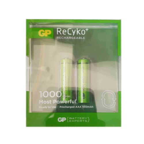 Gp Recyko 1000 mAh Şarjlı AAA İnce Pil (2'li Paket) - Gp
